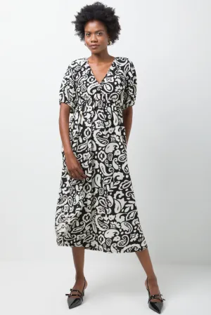 Puff Sleeve Dress Black