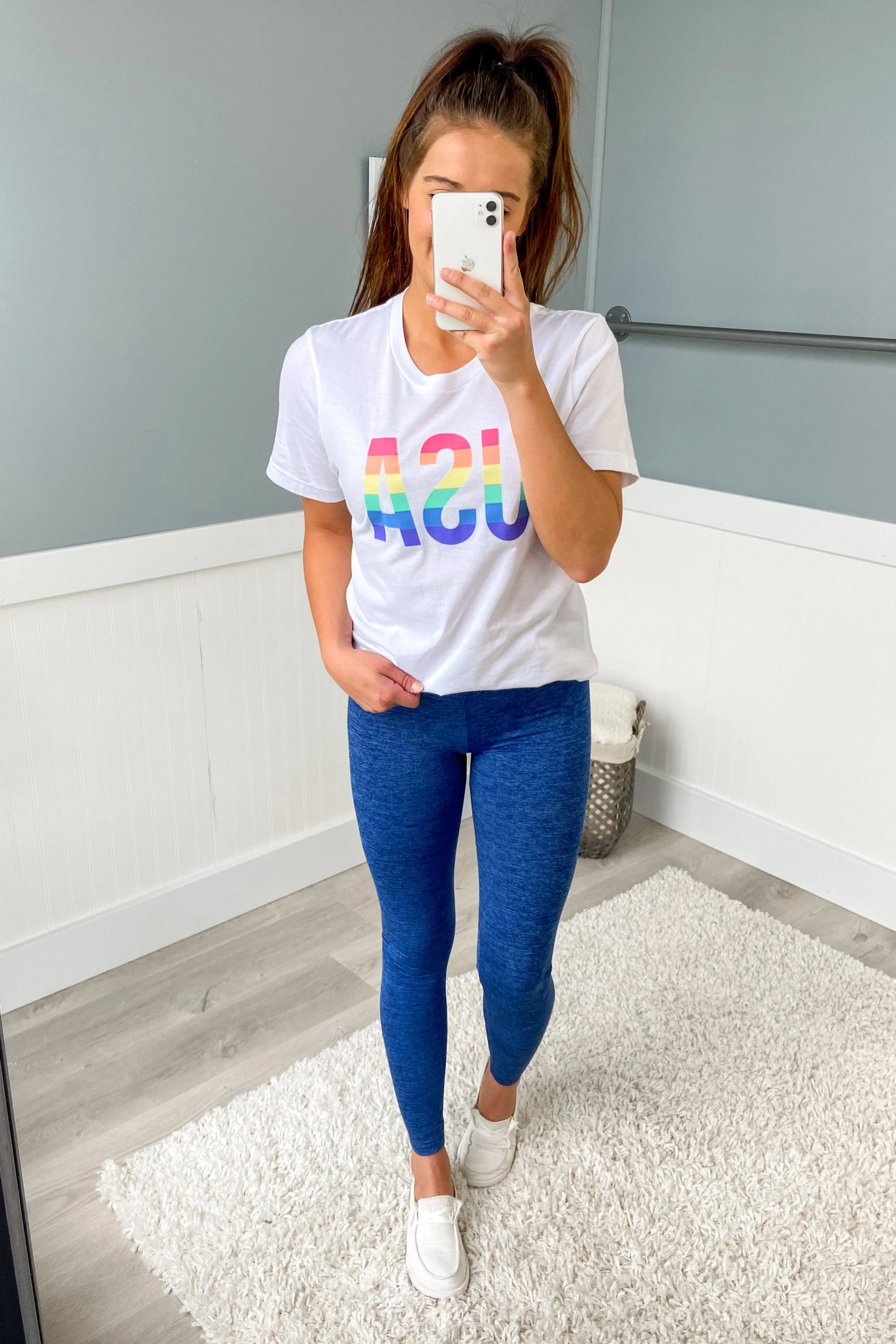 Pulse Basics Leggings- Heather Royal Blue