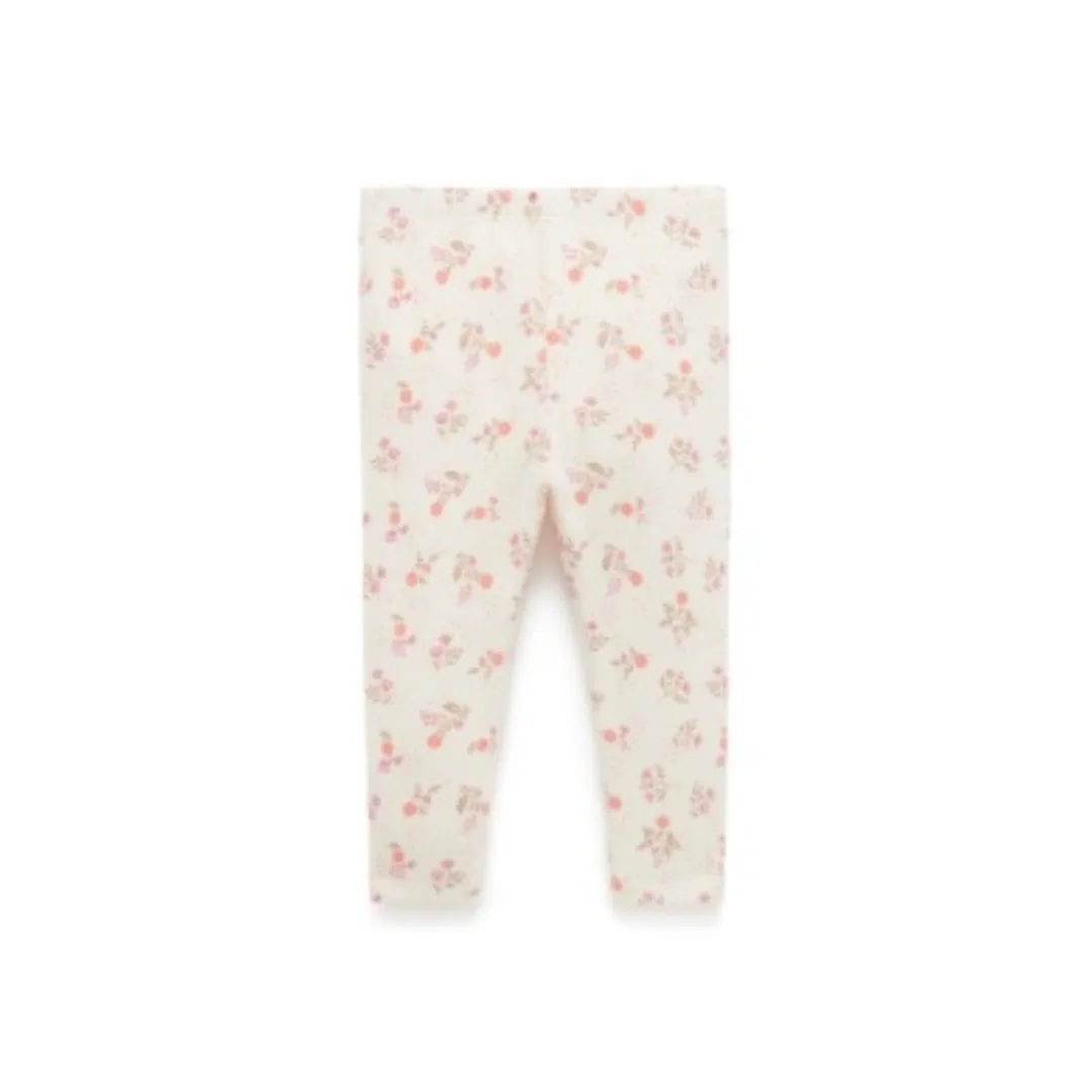PureBaby - Cloud Daisy Print Ribbed Leggings