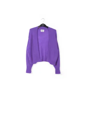 Purple light knitted open cardigan