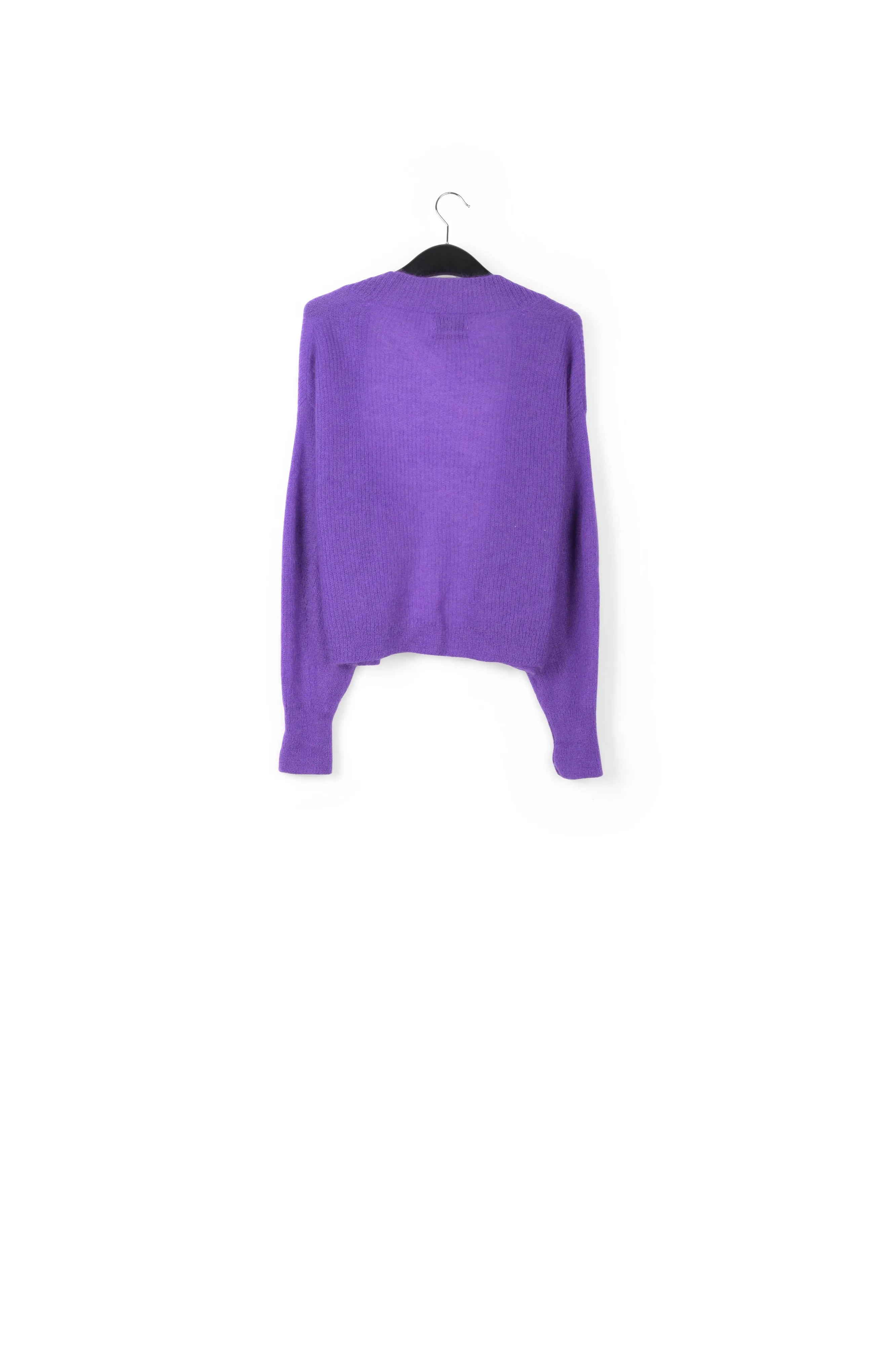 Purple light knitted open cardigan