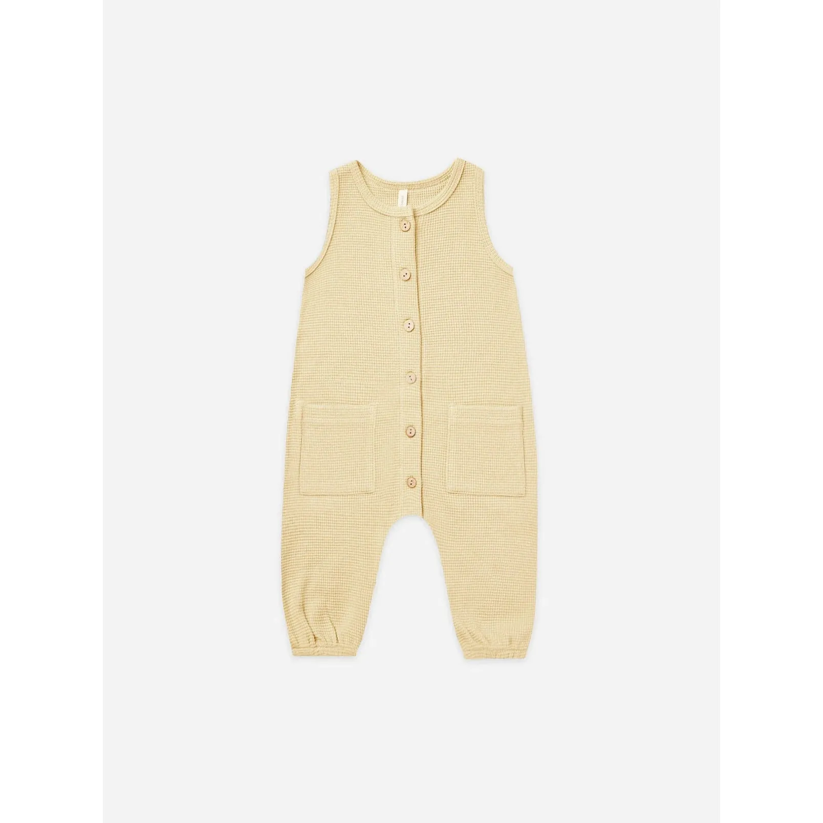 Quincy Mae Yellow Waffle Jumpsuit
