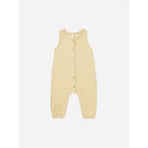 Quincy Mae Yellow Waffle Jumpsuit