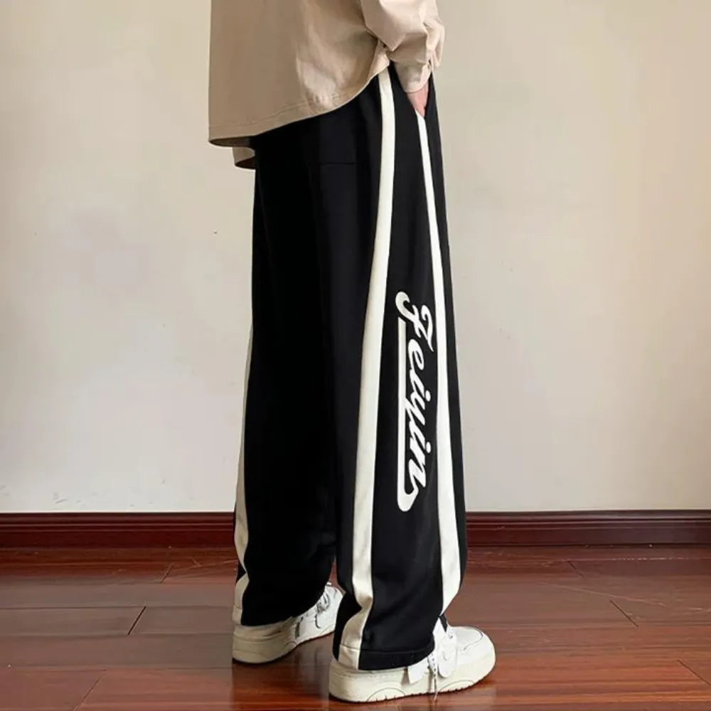 "American Striped Lettering Leggings" Sweatpants