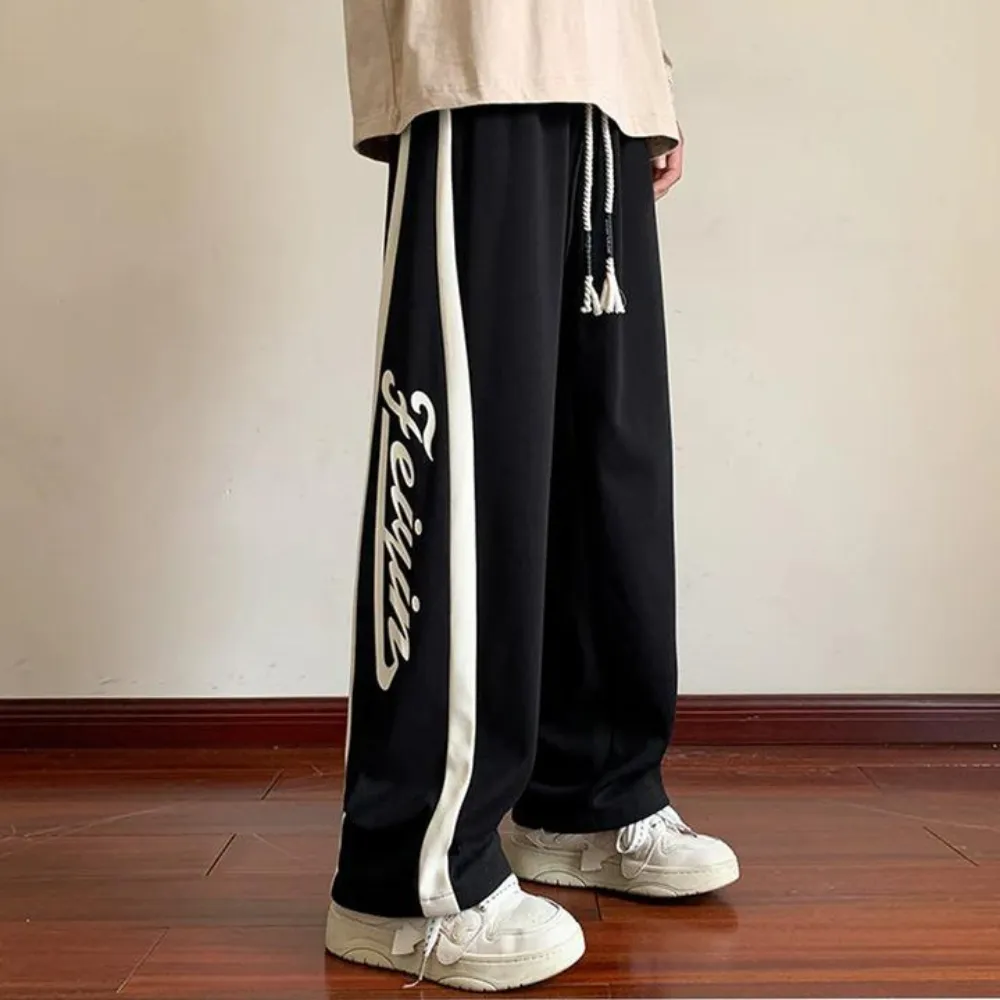 "American Striped Lettering Leggings" Sweatpants
