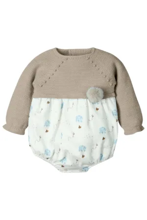 "Bailey" Hazelnut Half Knit Romper