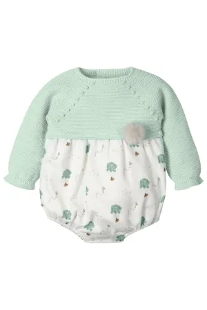 "Bailey" Pistachio Half Knit Romper