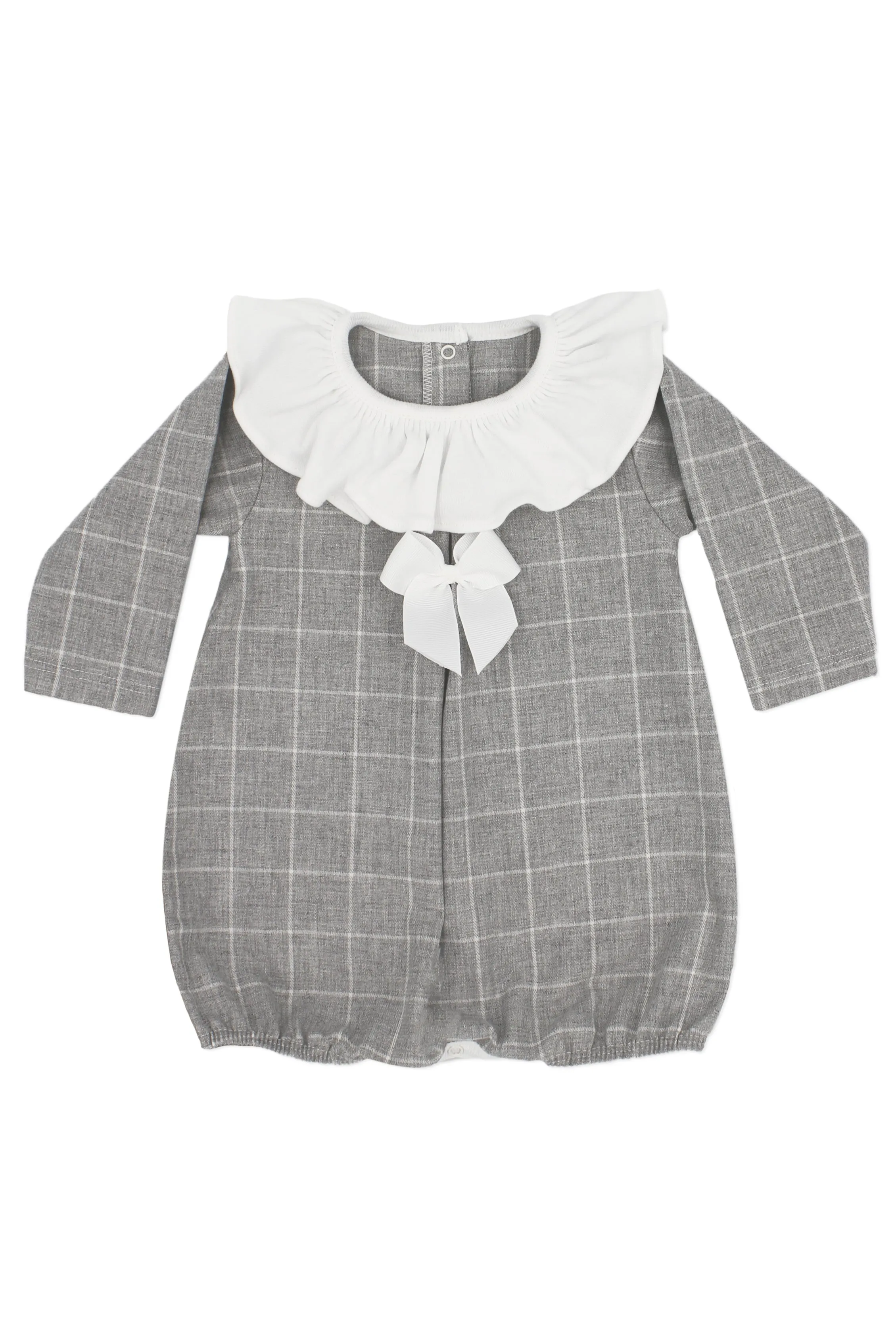 "Charlotte" Grey Checked Romper