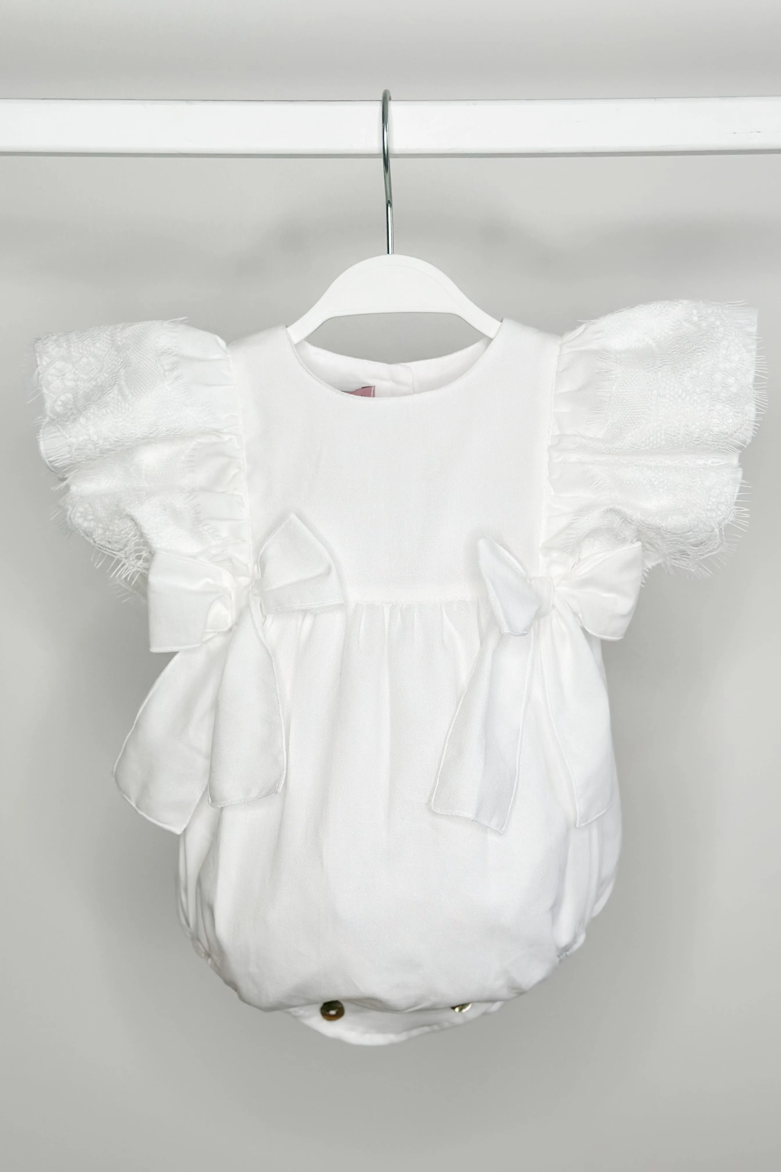 "Elaia" White Lace Romper