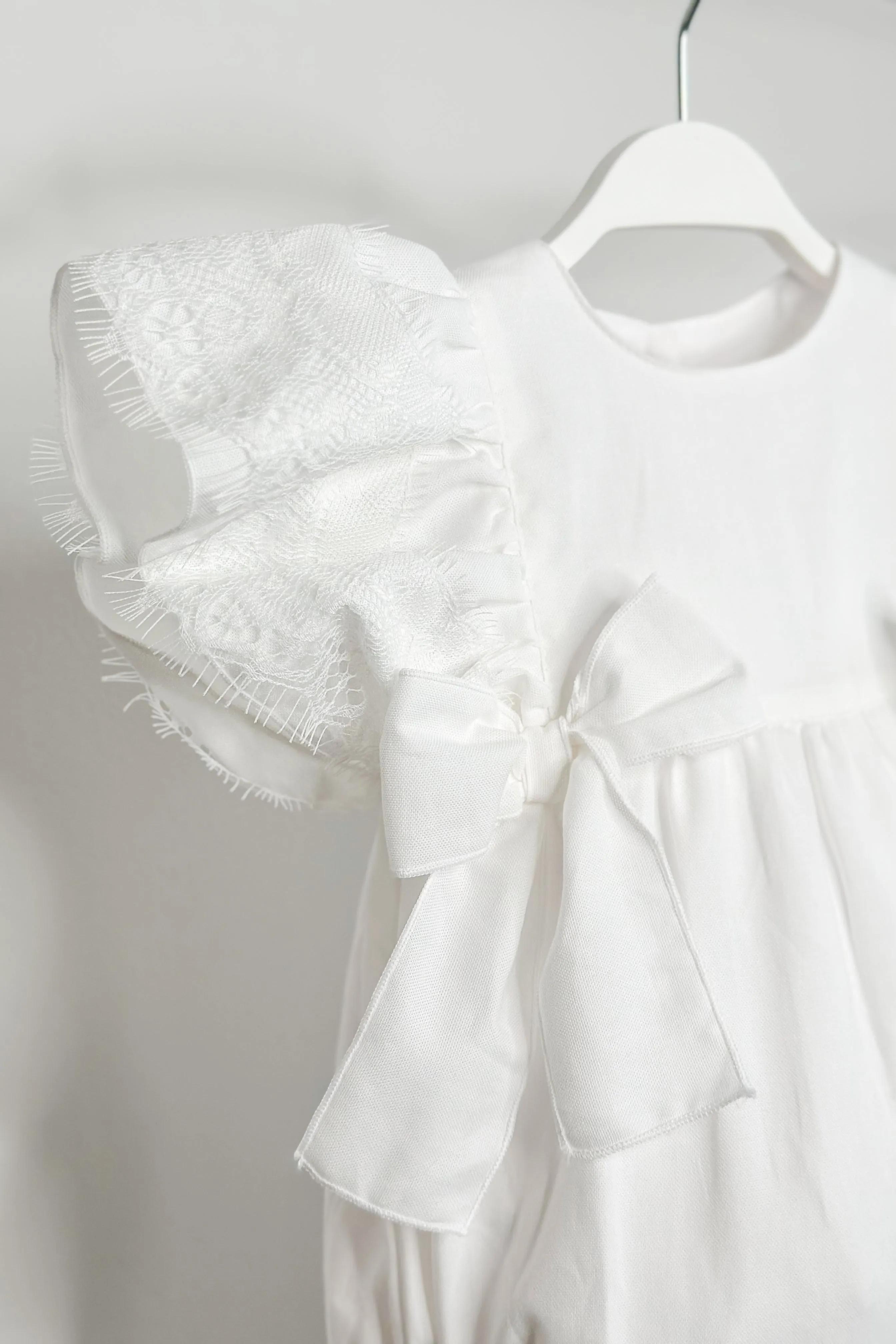 "Elaia" White Lace Romper
