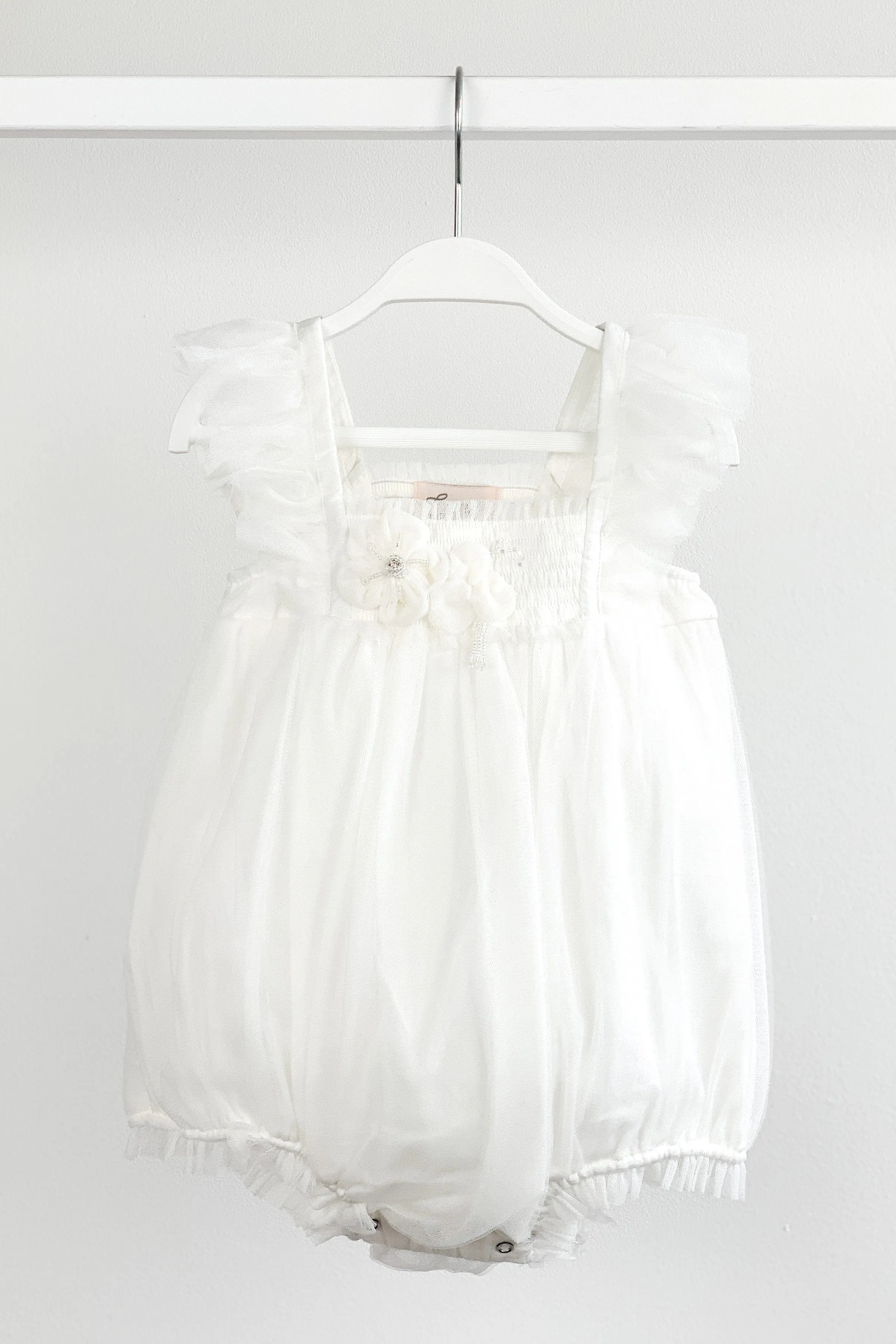 "Evelina" White Fairy Wing Romper