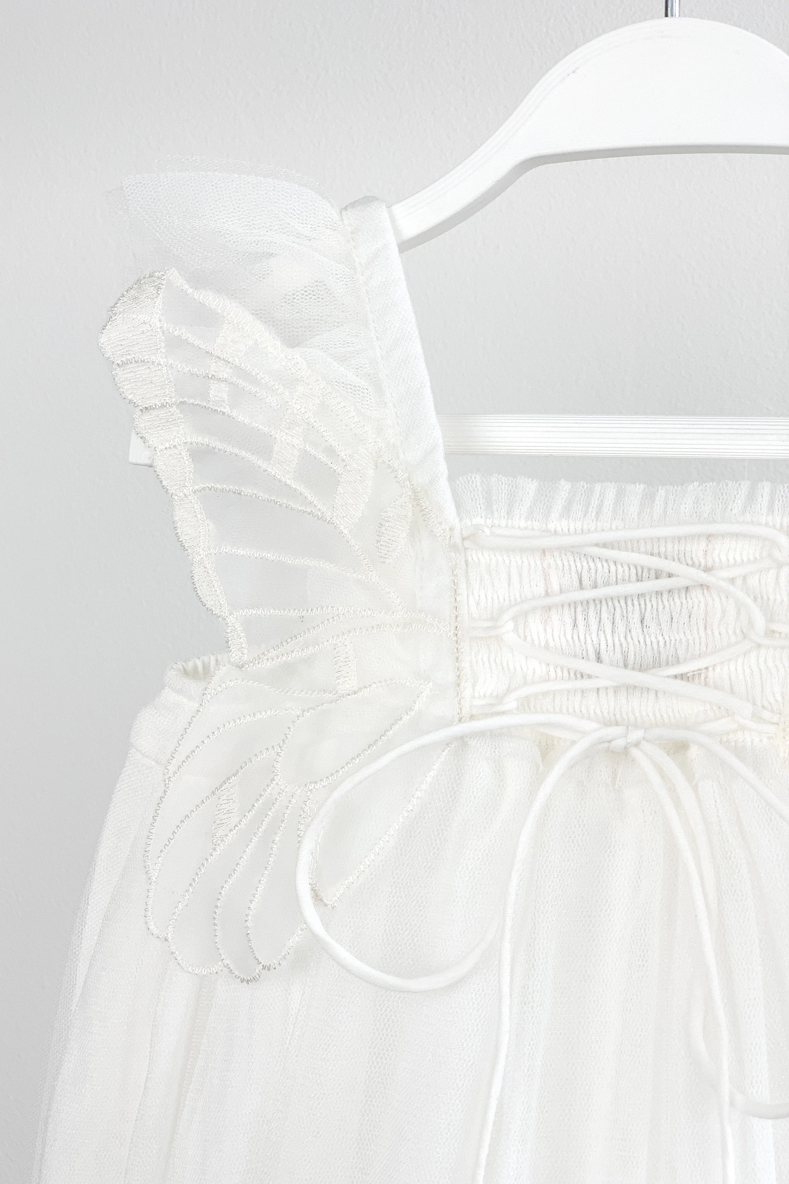 "Evelina" White Fairy Wing Romper