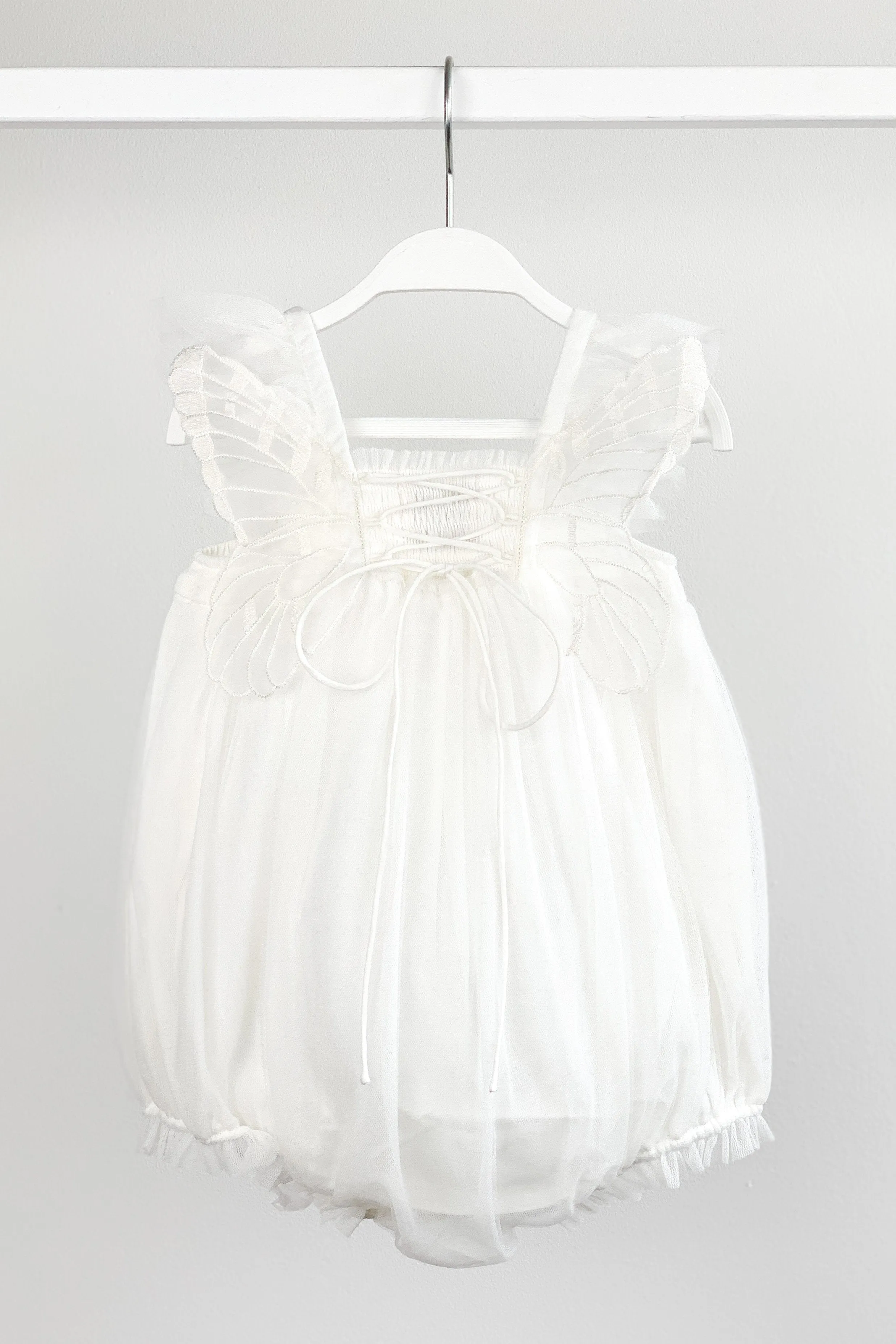 "Evelina" White Fairy Wing Romper