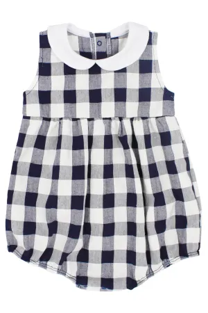 "Francisco" Navy Gingham Romper