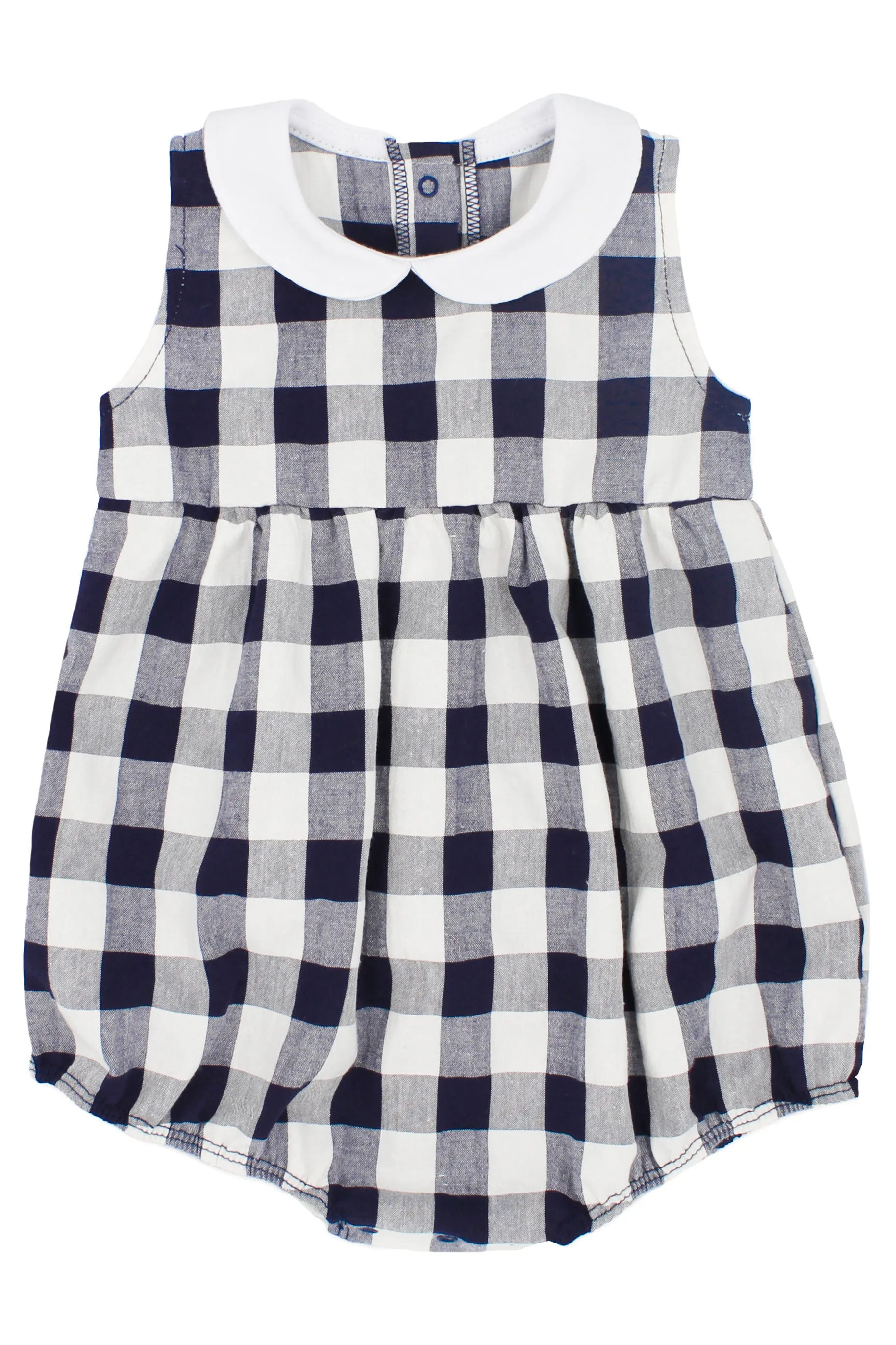 "Francisco" Navy Gingham Romper
