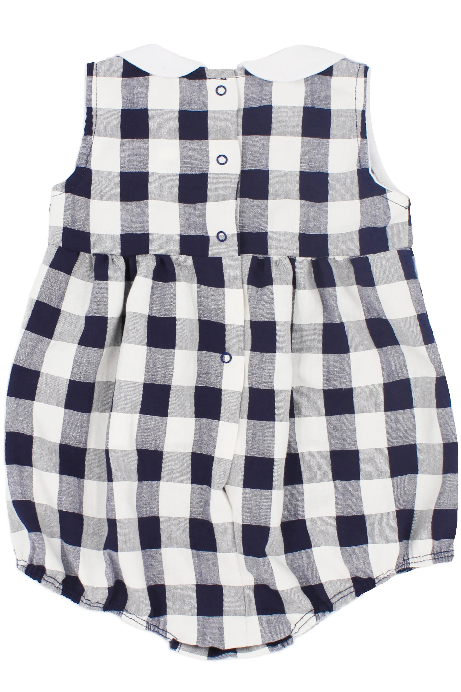 "Francisco" Navy Gingham Romper