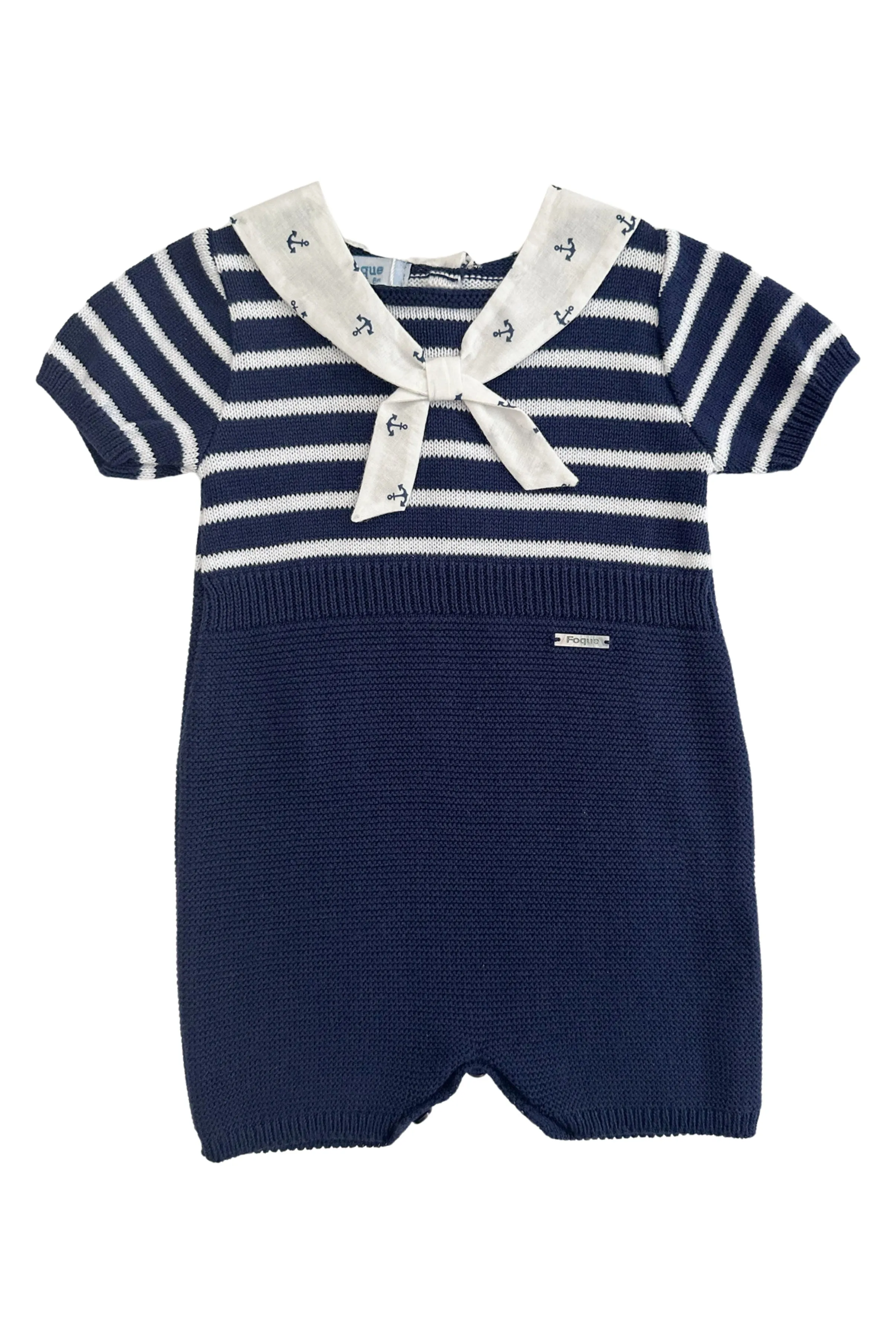 "Horatio" Navy Knit Sailor Romper