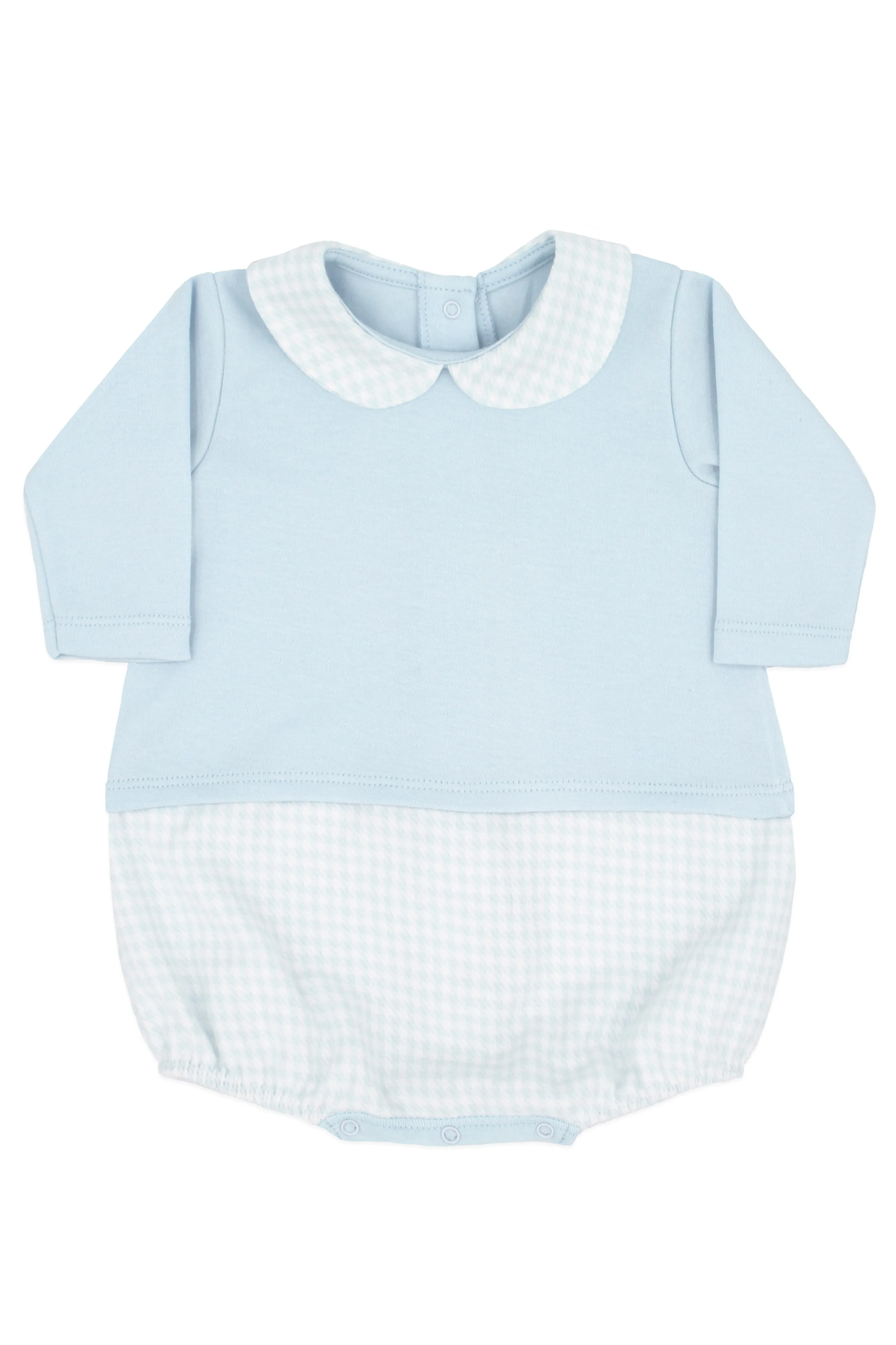"Javier" Blue Houndstooth Romper