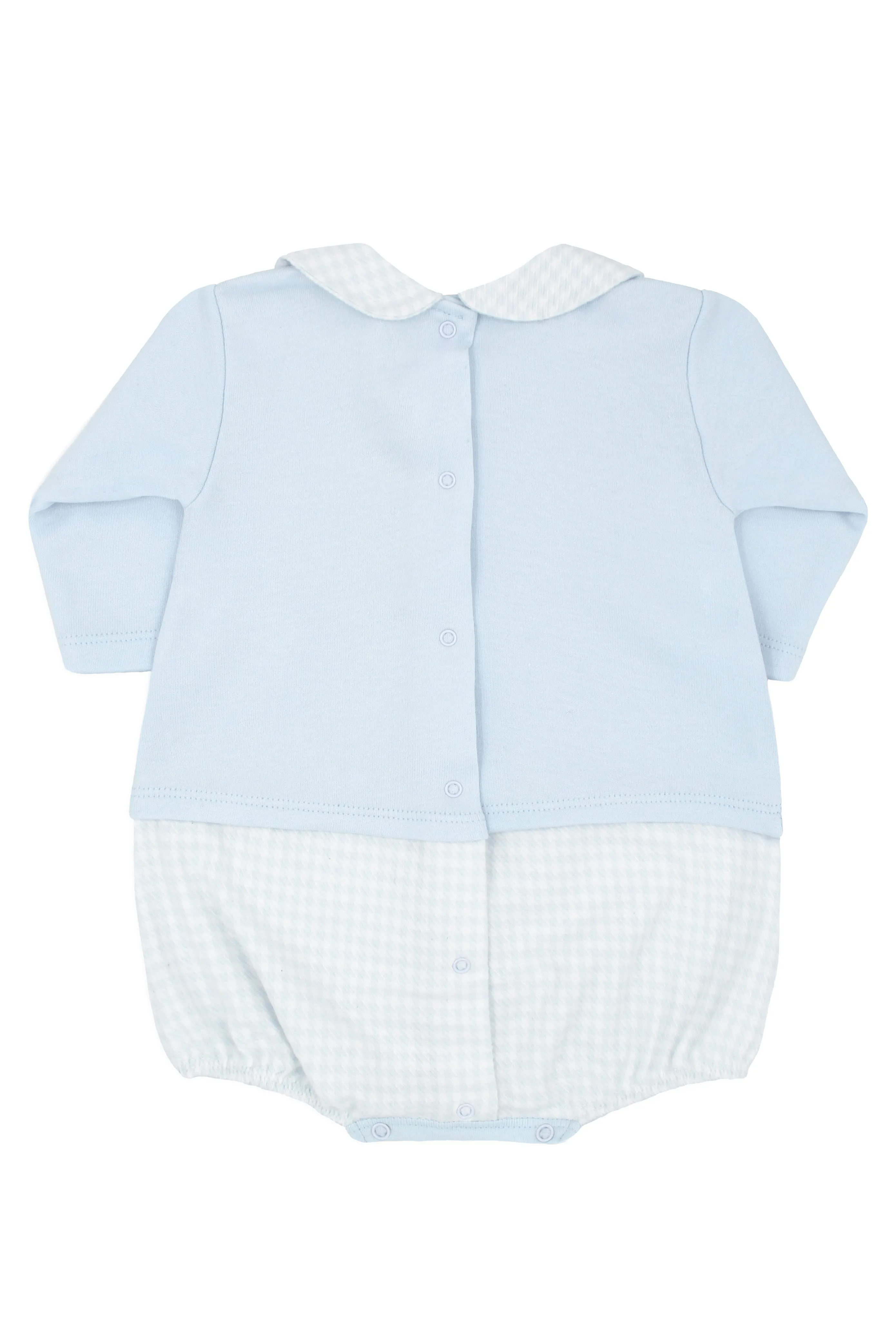 "Javier" Blue Houndstooth Romper