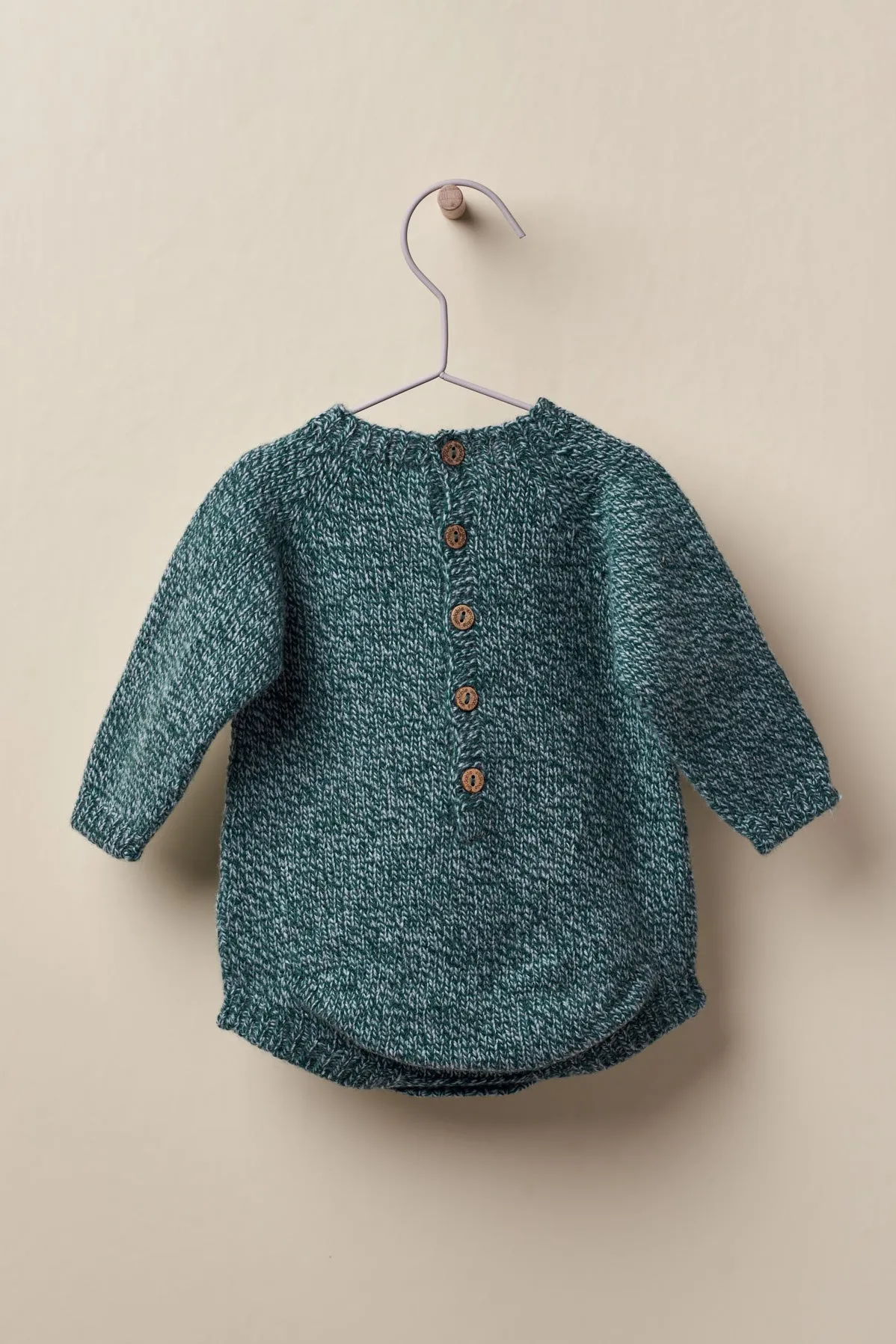 "Ludo" Green Merino Wool Snowflake Shortie