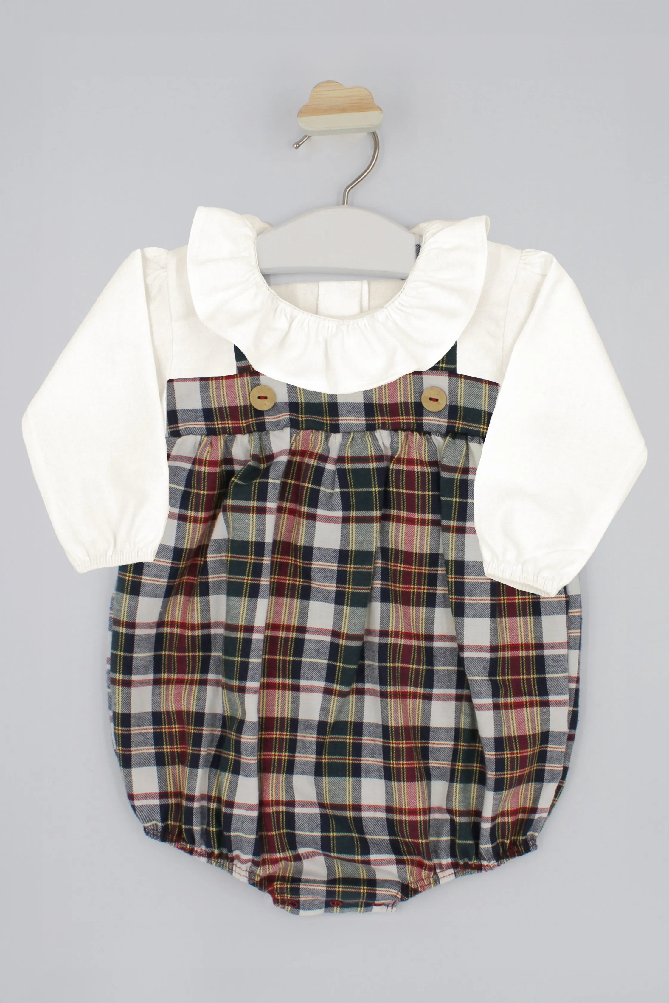 "Parker" Burgundy Tartan Shortie Set