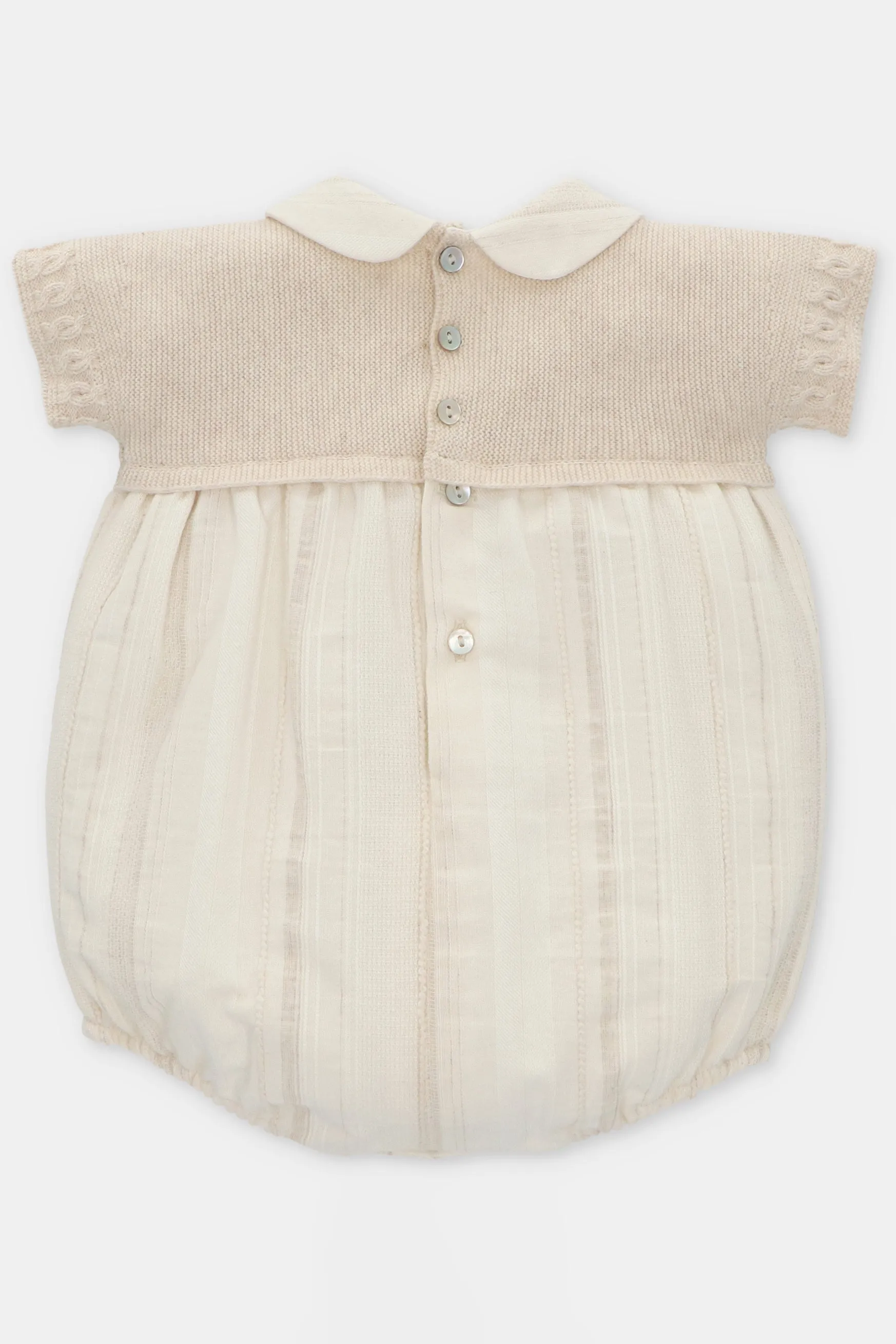 "Reese" Beige Half Knit Romper