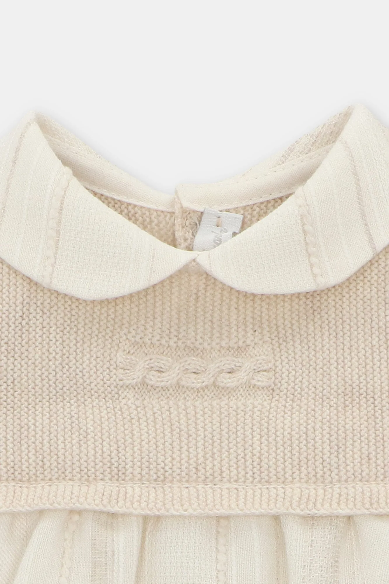 "Reese" Beige Half Knit Romper