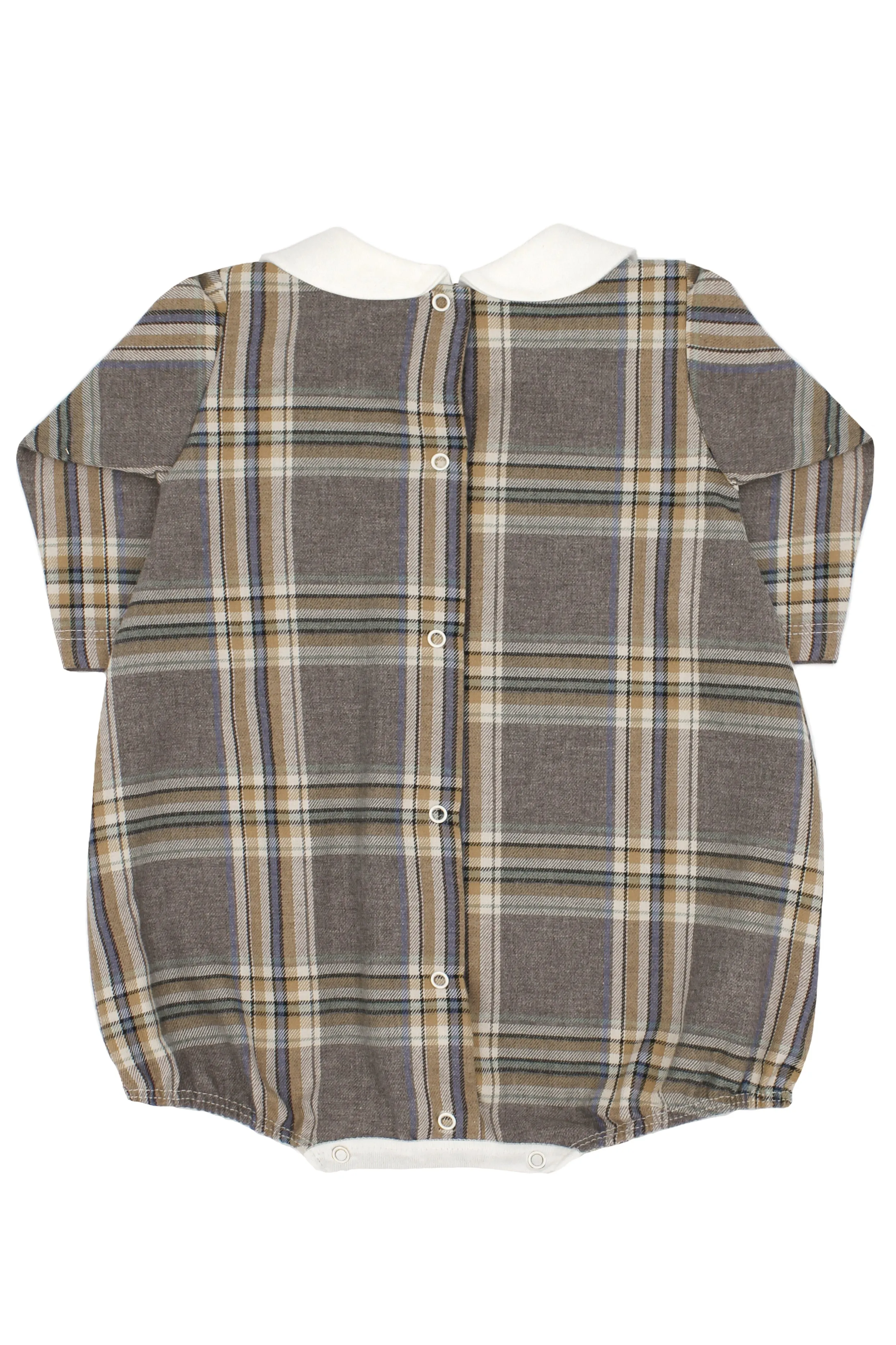 "Ronan" Brown Tartan Romper