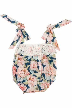 "Sophia" Navy & Peach Floral Shortie