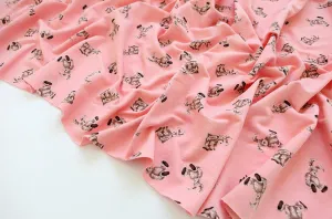 Rabbit Cotton French Terry Knit, Stretch Knit Fabric, Quality Korean Fabric - Ivory, Mint, Pink - 70" Wide - By the Yard /42858
