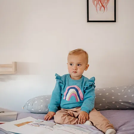 Rainbow Ruffle Sleeve Jumper - Retired