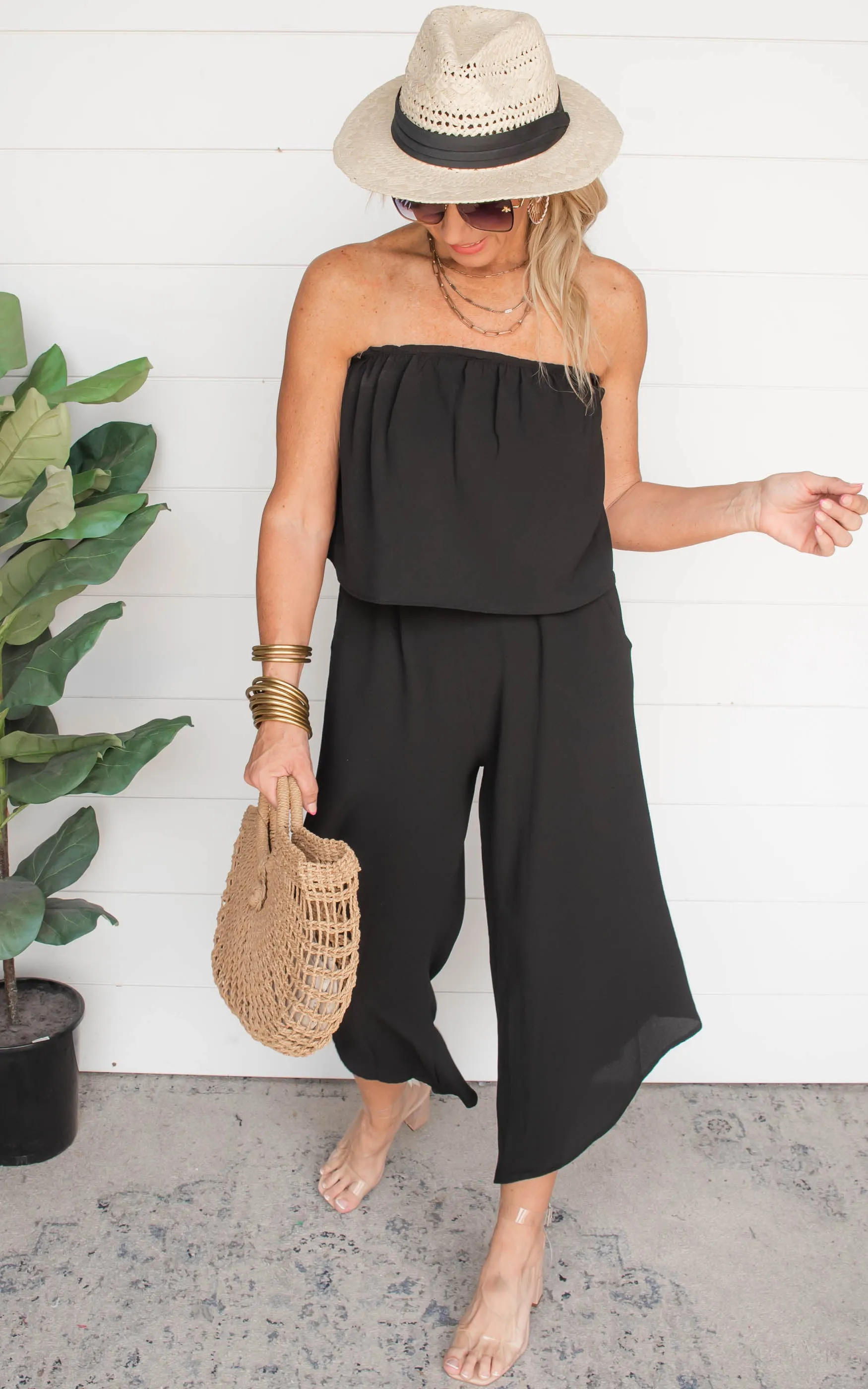 Ready for It Strapless Jumpsuit | Black - Final Sale