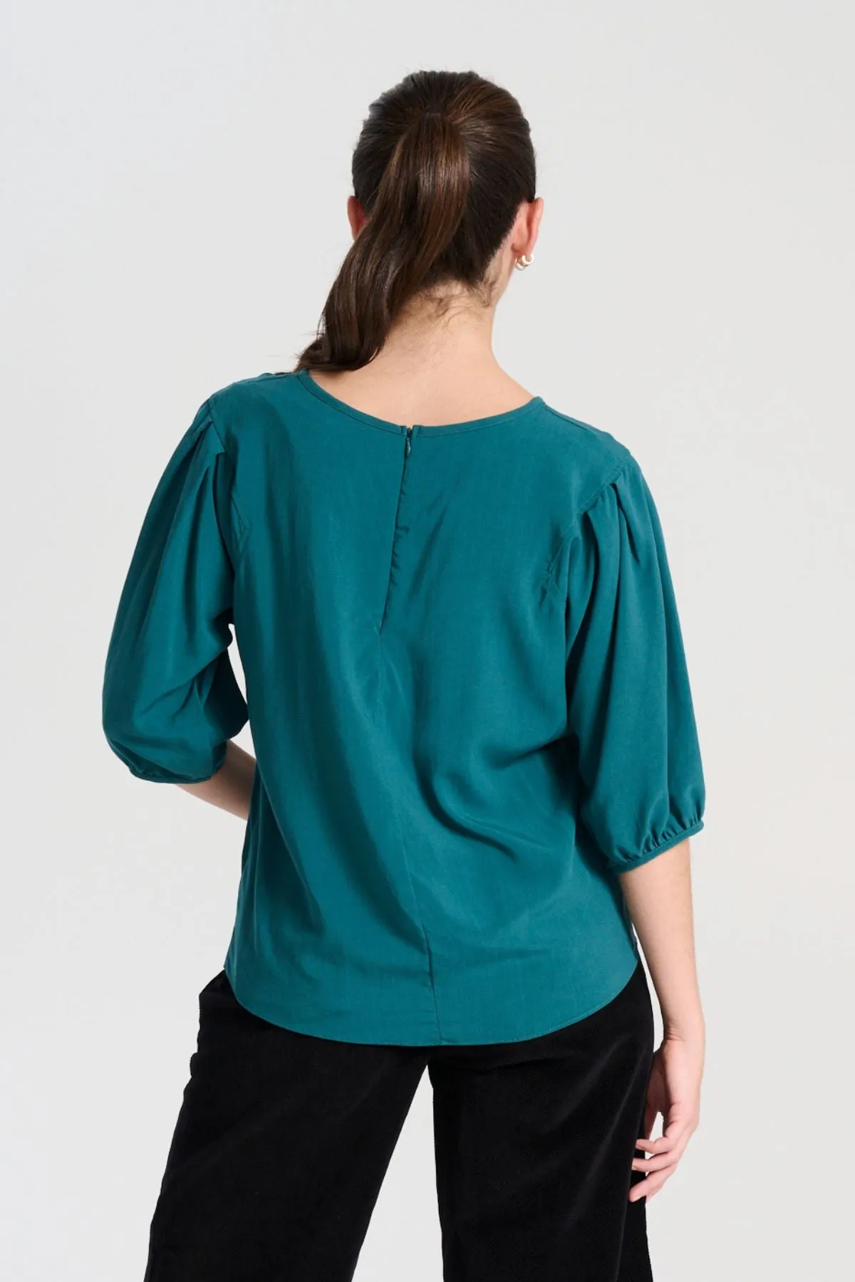 Rhea Blouse Teal in Tencel