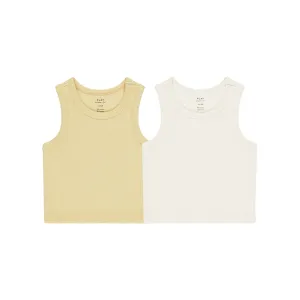 Ribbed Tank Set | Yellow & Ivory