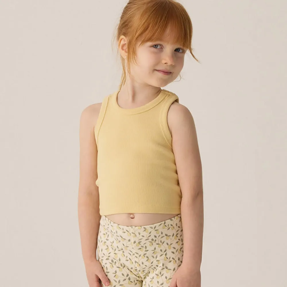 Ribbed Tank Set | Yellow & Ivory