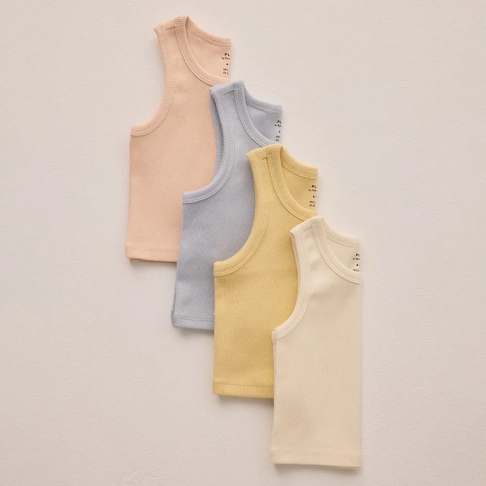 Ribbed Tank Set | Yellow & Ivory