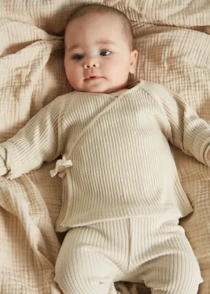 Romy Oat Rib Wrap Cardigan
