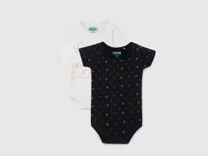 Round Neck Short Sleeves Baby Rompers - Pack of 2