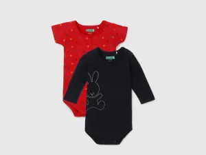 Round Neck Short Sleeves Baby Rompers - Pack of 2