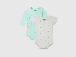 Round Neck Short Sleeves Baby Rompers - Pack of 2