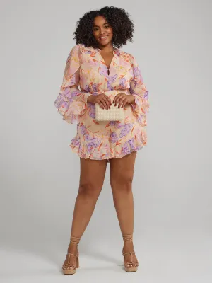 Ruffle Detail Floral Romper