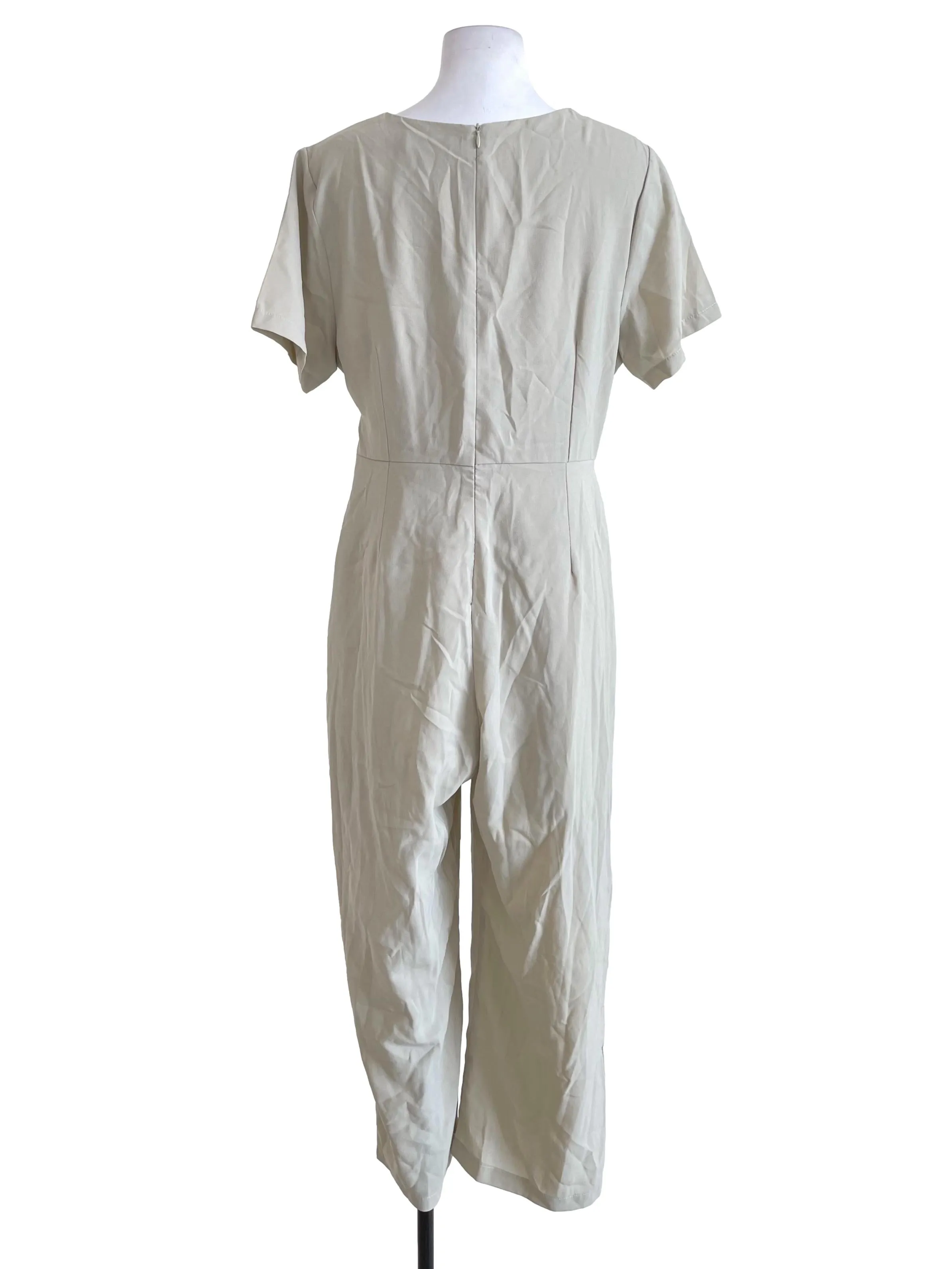 Sand Dollar Beige V Neck Jumpsuit