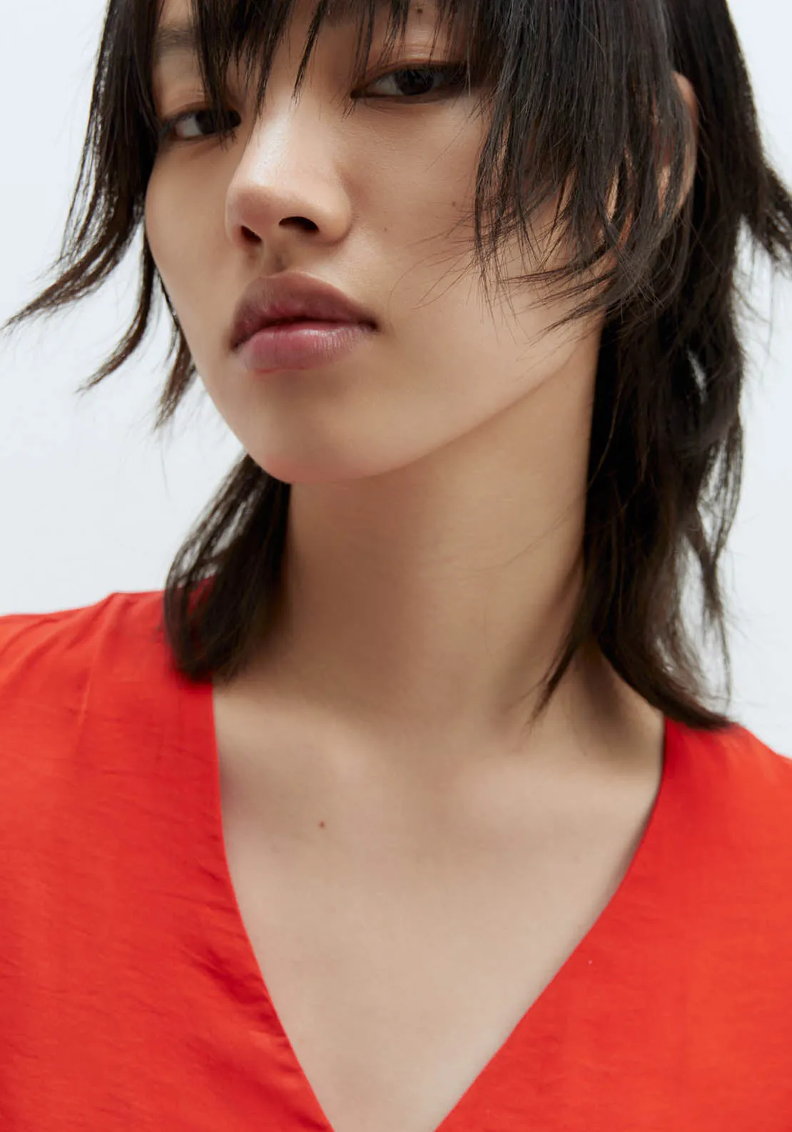 Short-Sleeved Blouse - Red