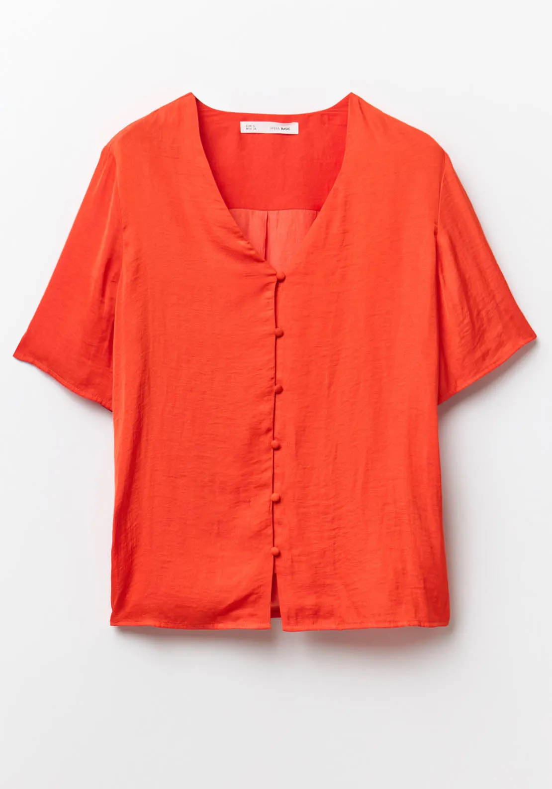 Short-Sleeved Blouse - Red
