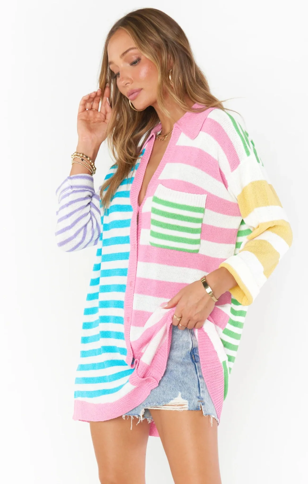 Show Me Your Mumu Sonny Cardigan in Candy Chalk Knit