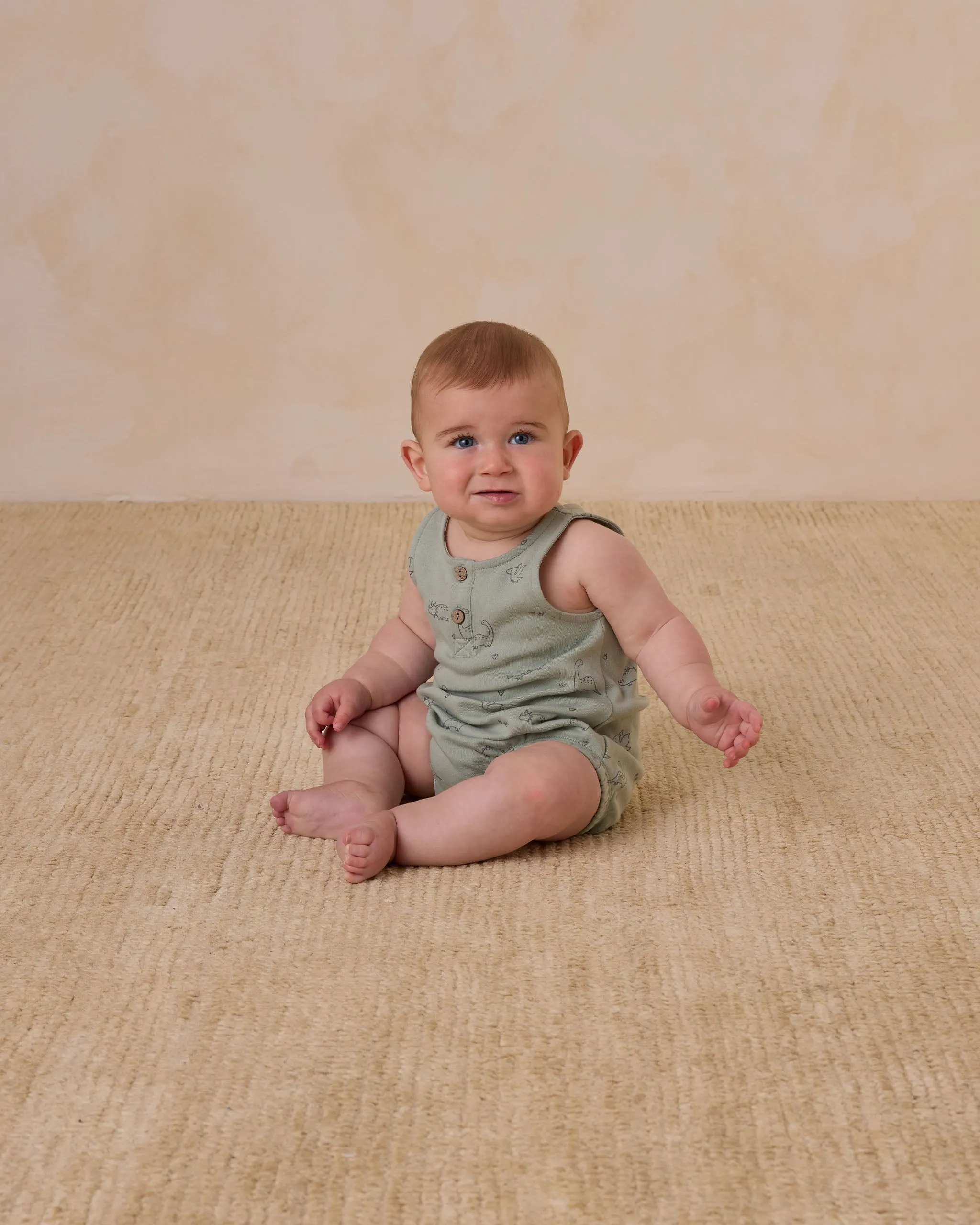 Sleeveless Bubble Romper || Dino