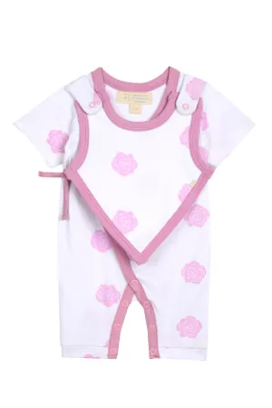 Smart Short Sleeve Kimono Pink Rose Romper