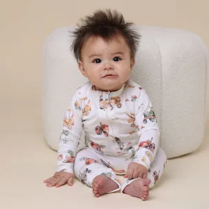SNUGGLE HUNNY ORGANIC SNUGGLESUIT CONVERTIBLE ZIP ROMPER - DIGGERS & TRACTORS