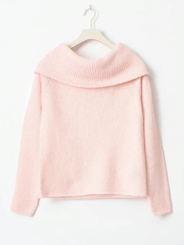 Solid Color Y2k Off Shoulder Oversized Sweater