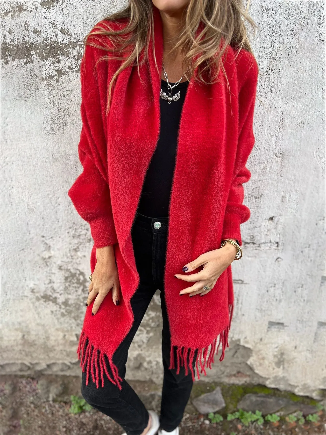 Sophisticated Wrap Sweater with Long Sleeves